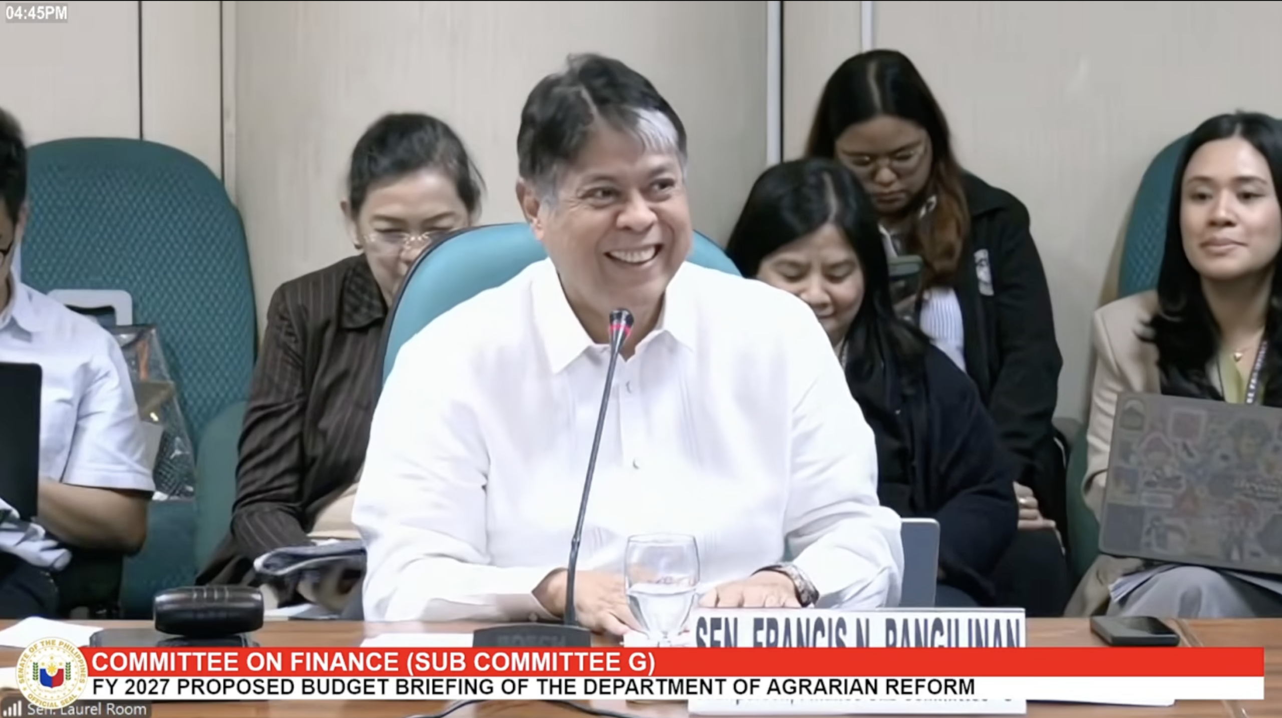 Pangilinan serenades Senate panel with wife Sharon Cuneta's hit song during DAR budget hearing