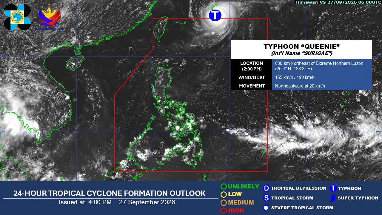 Typhoon Queenie Exits Philippine Area of Responsibility