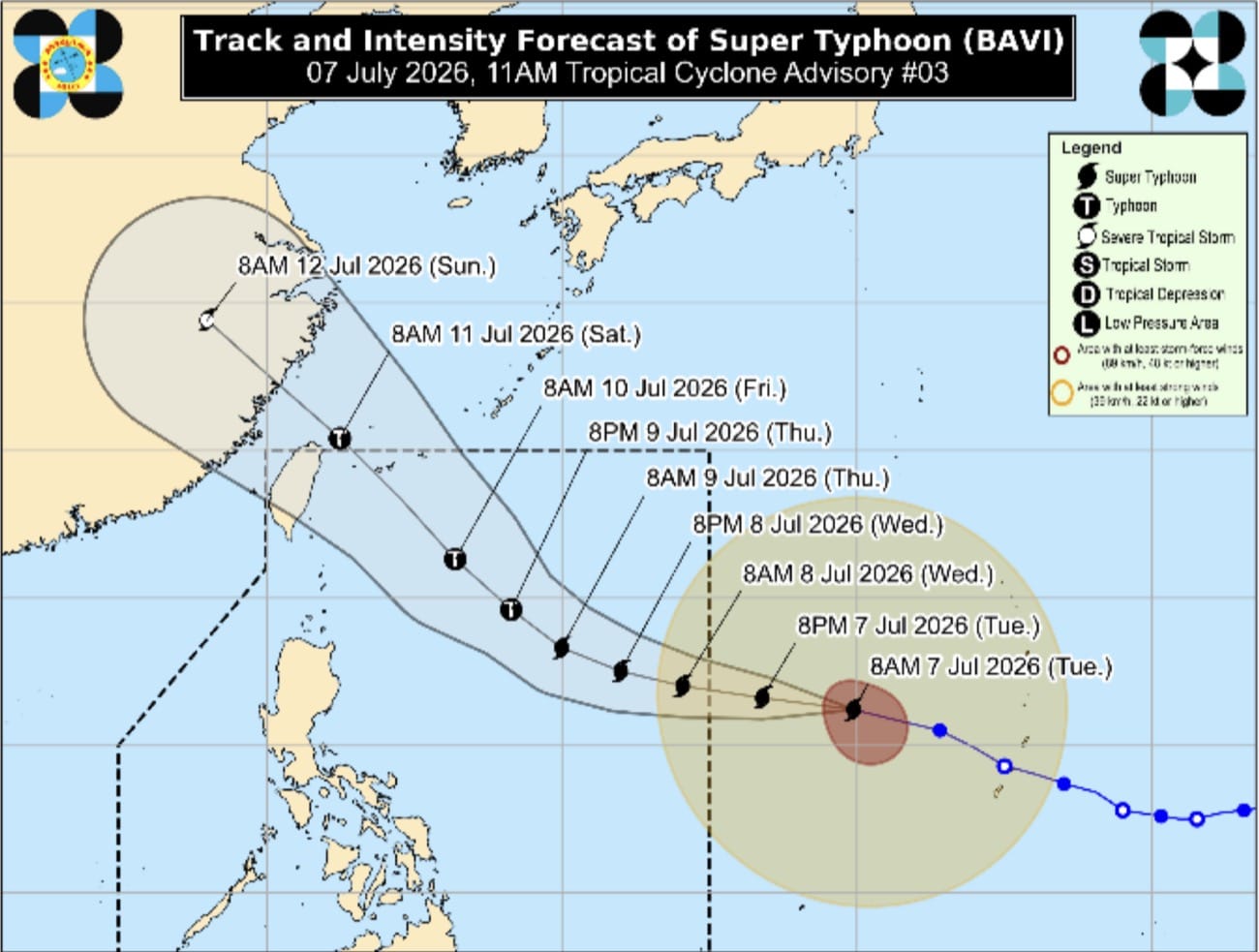 Super Typhoon Bavi Unlikely to Make Landfall in Philippines, Says Pagasa