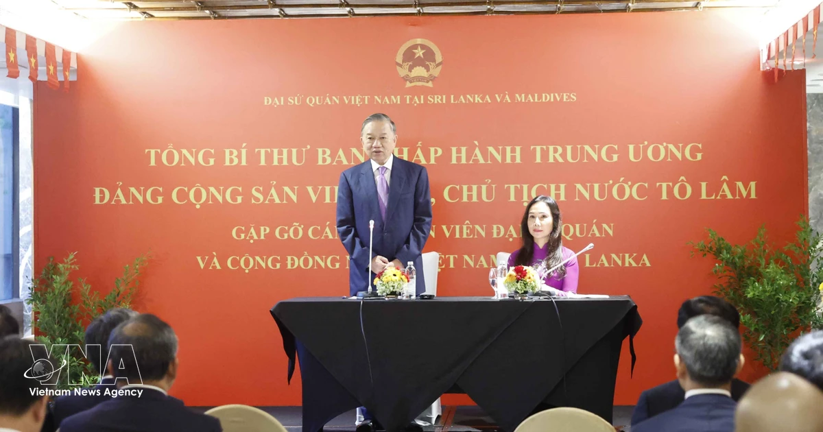 Top leader meets Vietnamese embassy staff, community in Sri Lanka