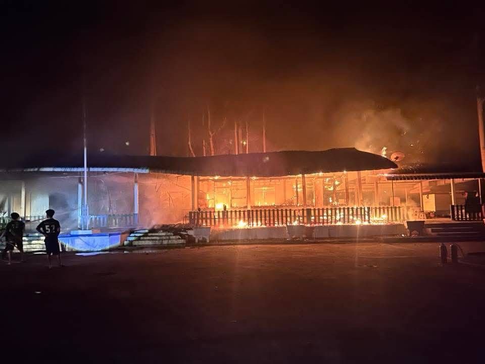 50-Year-Old Wooden Preschool Building Burns Down in Prachinburi