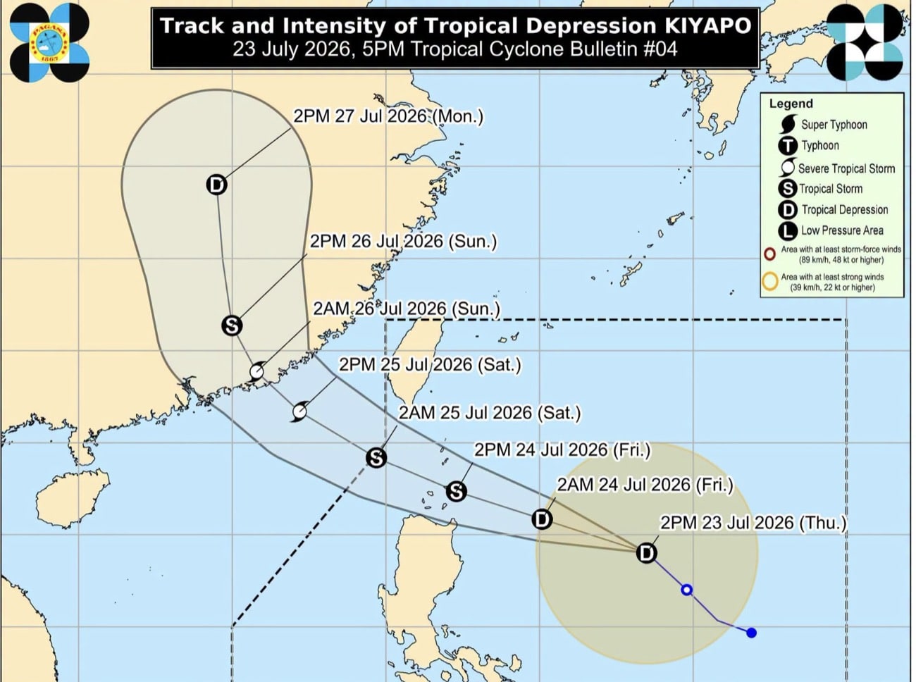 Tropical Depression Kiyapo May Make Landfall in Babuyan Islands Friday Afternoon-Evening