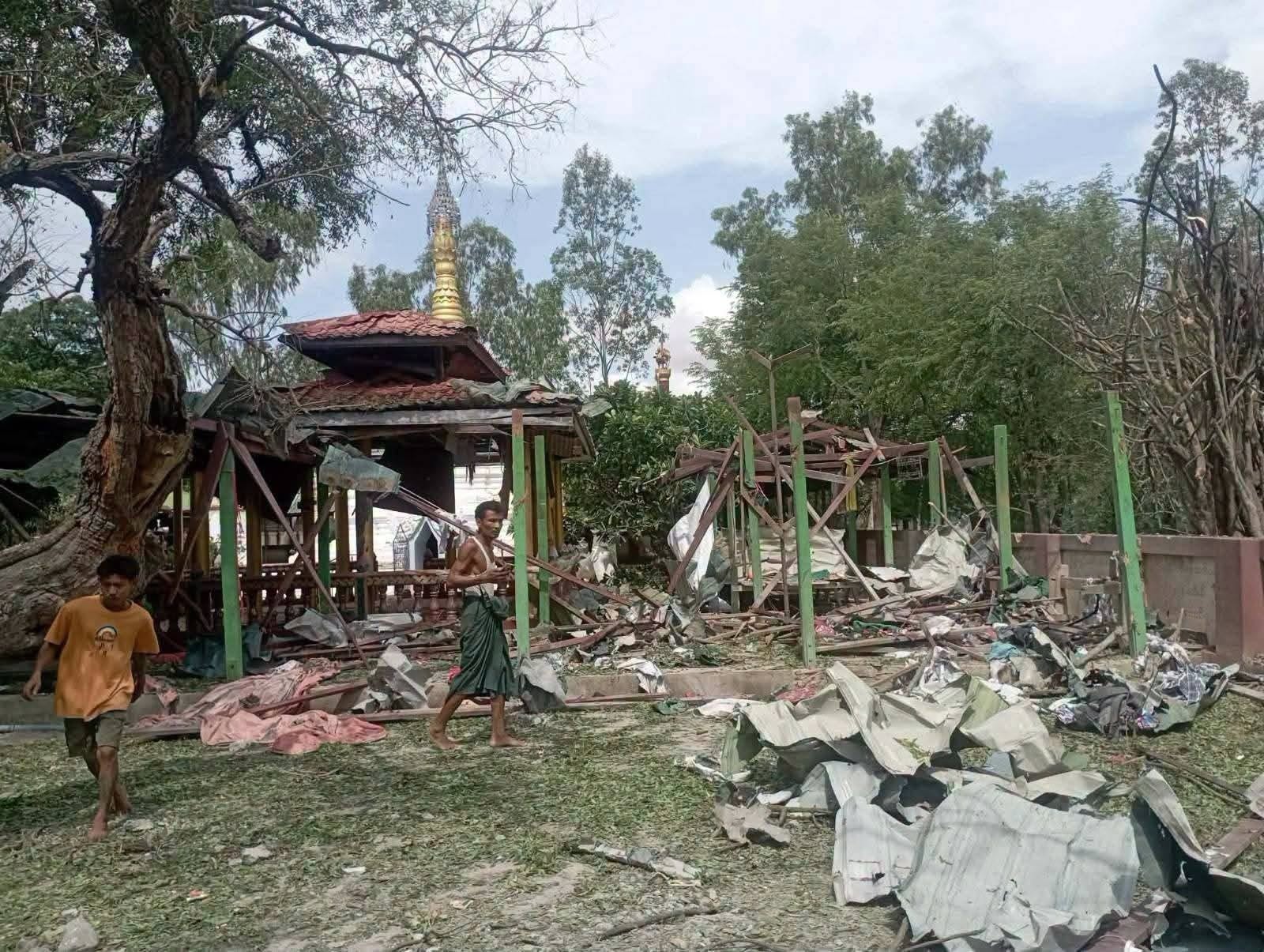 Military airstrikes during religious gathering in Myauk village, Sagaing Region, kill 14