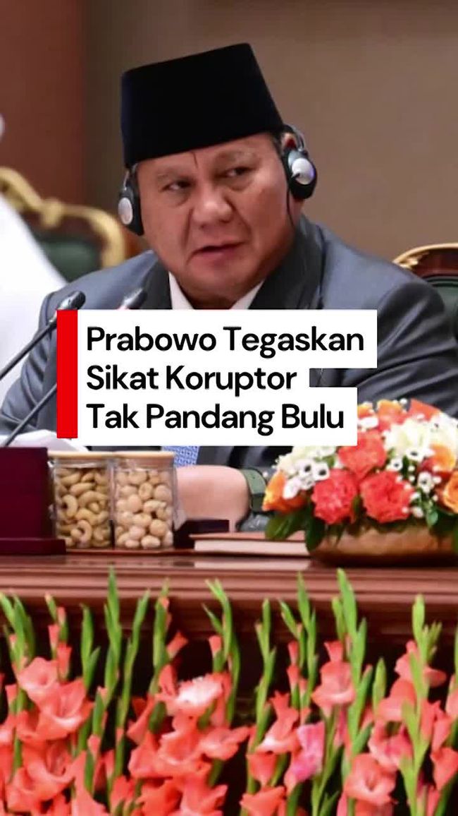 Prabowo Vows To Eradicate Corruption Without Favoritism, Even Targeting Close Allies