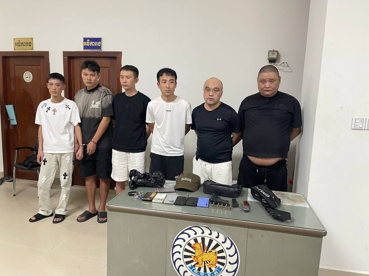 Chinese Nationals Arrested in Sihanoukville for Stolen License Plates, Illegal Weapons