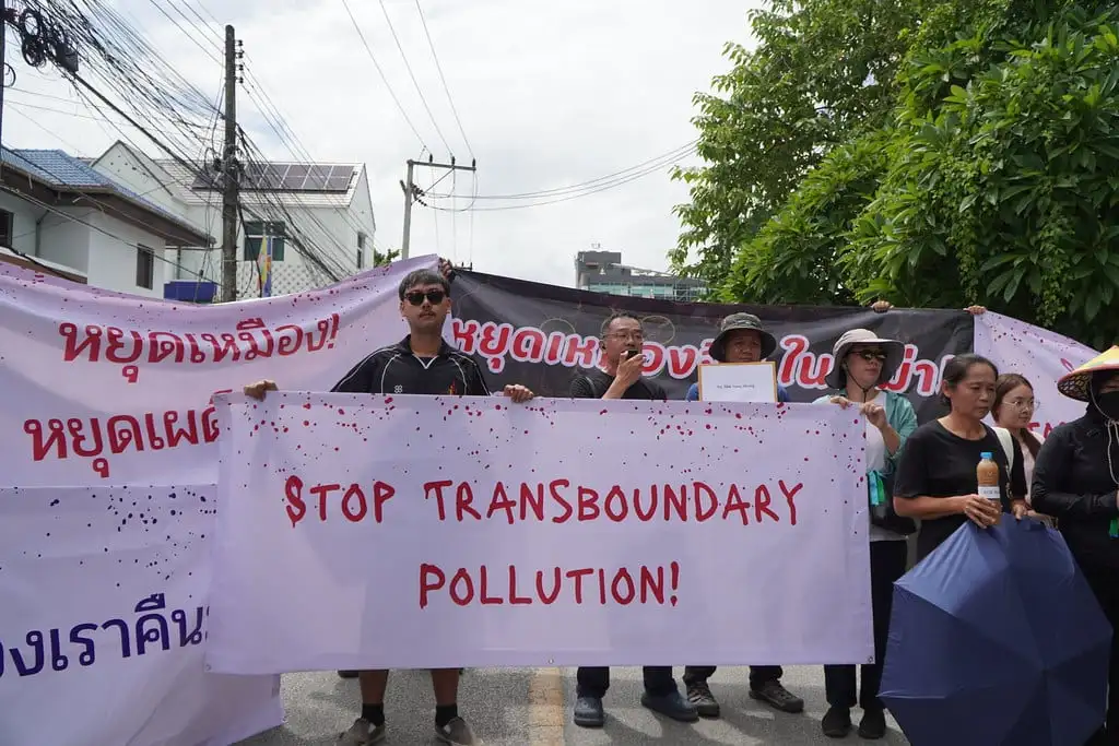 Thai Activists Protest Toxic River Mining at Myanmar Consulate