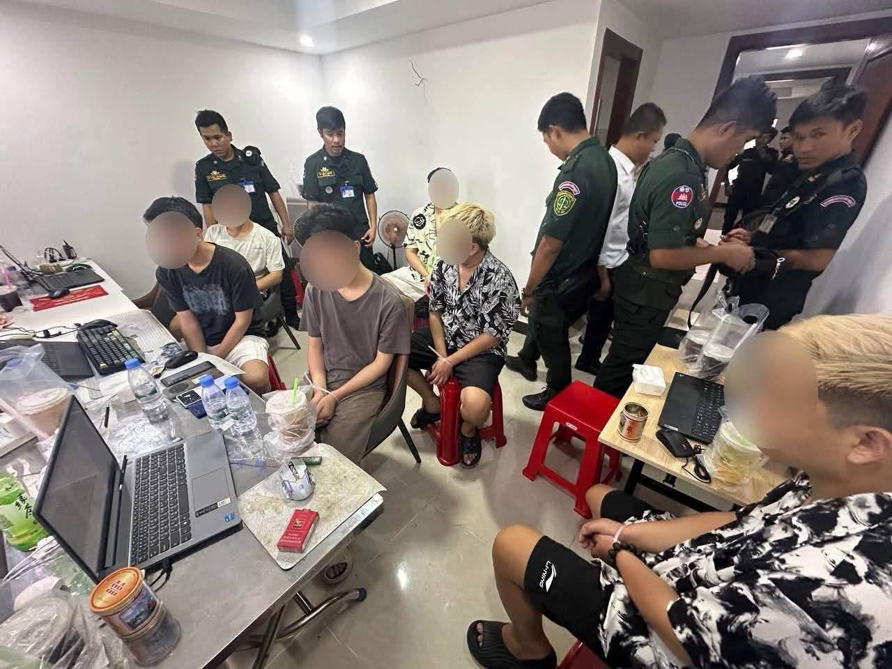 Sihanoukville Authorities Bust Online Scam Operations, Detain Chinese Nationals and Undocumented Foreigners