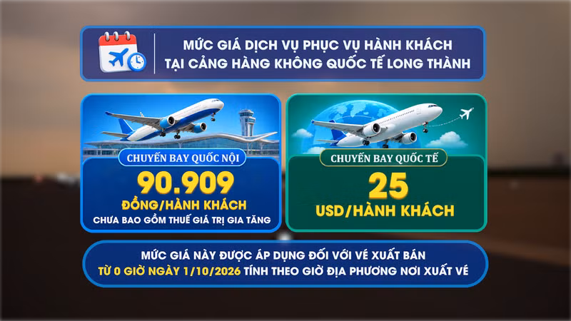 Long Thanh International Airport to Apply Passenger Service Charges from October 2026