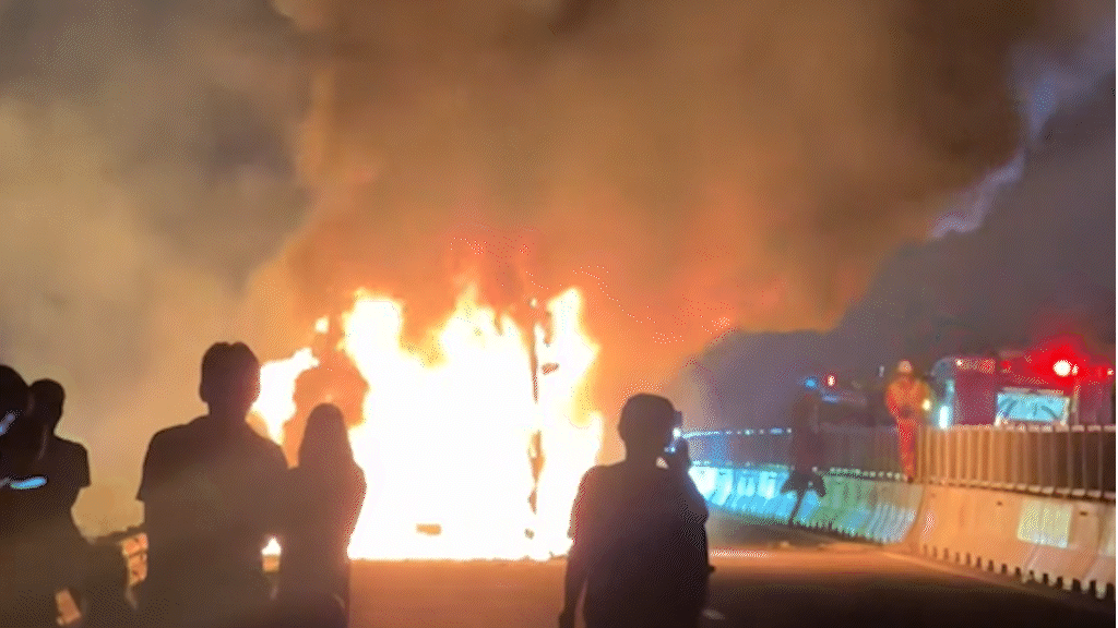 Passengers Recount Terrifying Moments as Bus Carrying 24 Catches Fire, Explodes on Highway