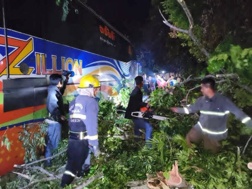 タンマタ木の枝落下で感電、エクスプレス車内で1人死亡2人負傷