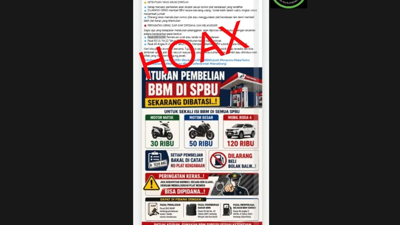 Indonesia Warns Against Hoax of New Fuel Purchase Restrictions