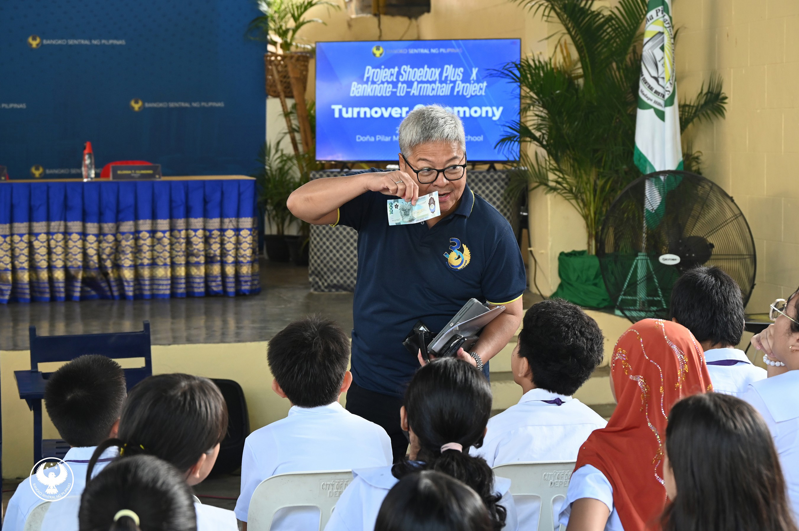 BSP Recycles Worn-Out Polymer Bills into Armchairs for Davao School