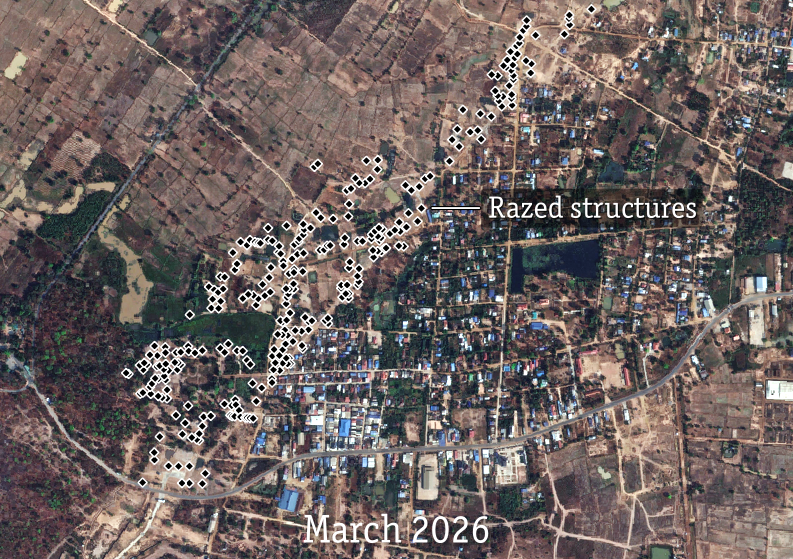Hundreds of Structures Destroyed Along Cambodia-Thailand Border, Rights Group Reports