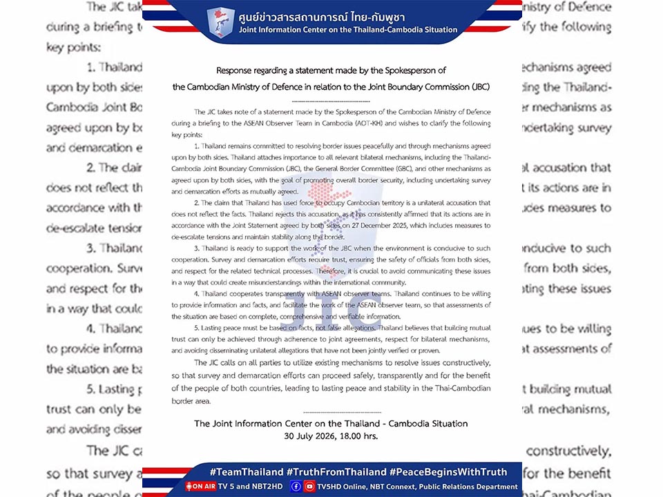Thailand Rejects Cambodian Border Claims, Reaffirms Commitment to Peaceful Dialogue