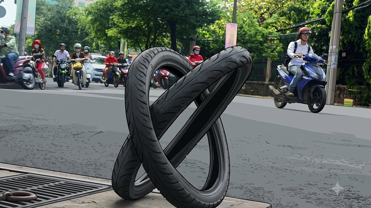 ベトナムの路上に現れる「タイヤのサイン」、その隠された意味とは
