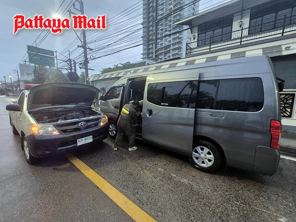 パタヤ消防、早朝の車両トラブルに迅速対応