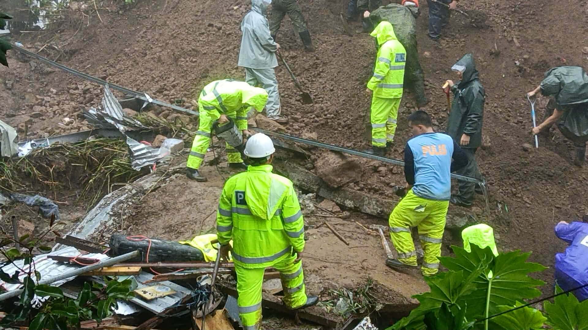 バギオ土砂災害、家屋被害で住民6人避難