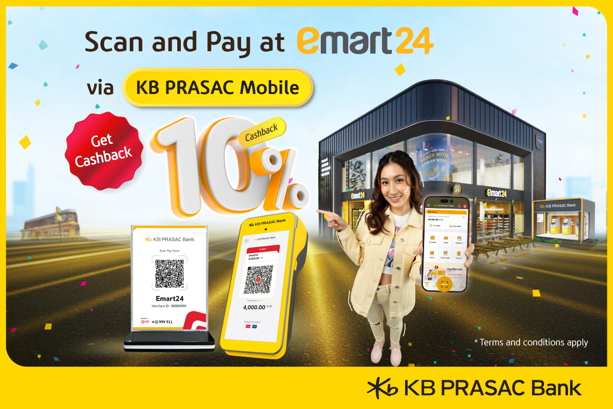 KB PRASAC Bank Partners with emart24 to Offer 10% Cashback via KHQR