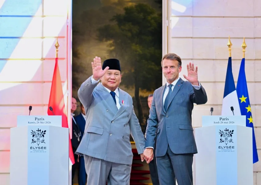 マクロン仏大統領、プラボウォ国防相を称賛 パレスチナ独立支持の姿勢を評価