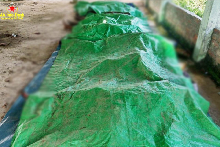 Victims killed in the military regime airstrike on Kyauktaw Town