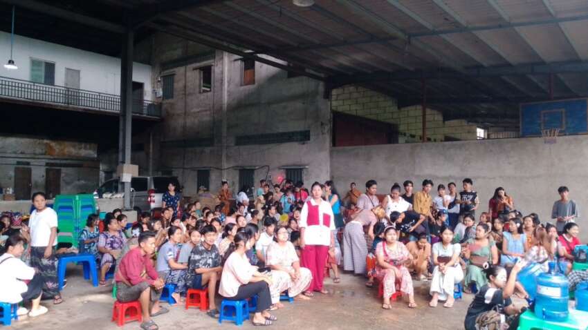 Workers protest for 4 days demanding the dismissal of a manager who insulted and pressured them to work overtime at LIDA Myanmar factory in Shwepyitha Township