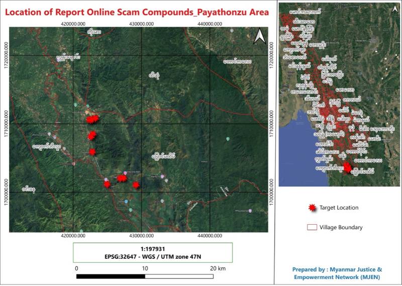 MJEN reports suspected online scam and forced labor sites in Payathonzu border region