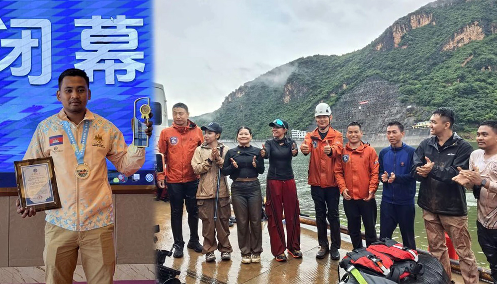 Cambodia Wins Gold in Rope Throwing at International Mountain Rescue Competition in China
