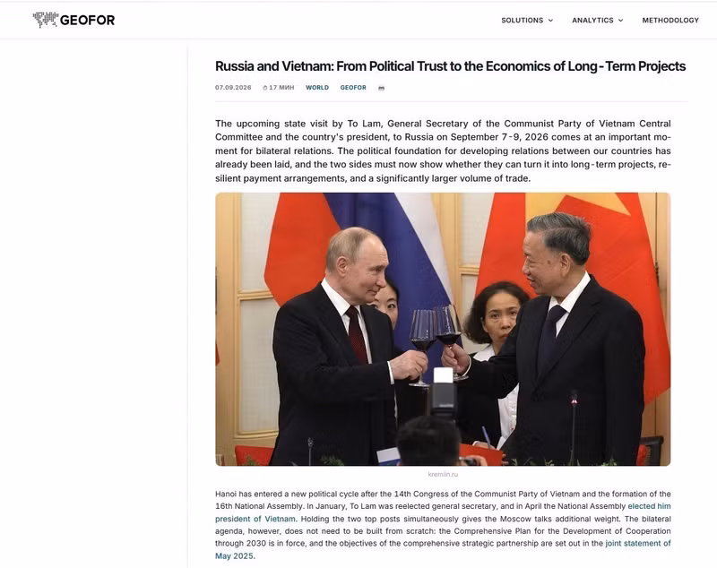 Russia Eyes Vietnam as Strategic Hub for Asian Business