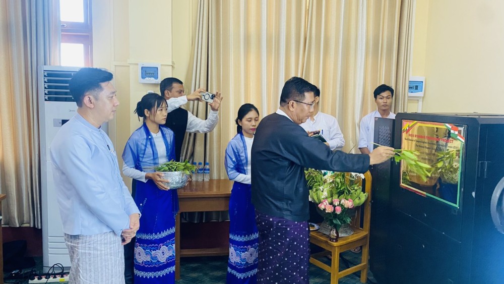 Quick-impact Project : Ceremony of completing installation of multi large display