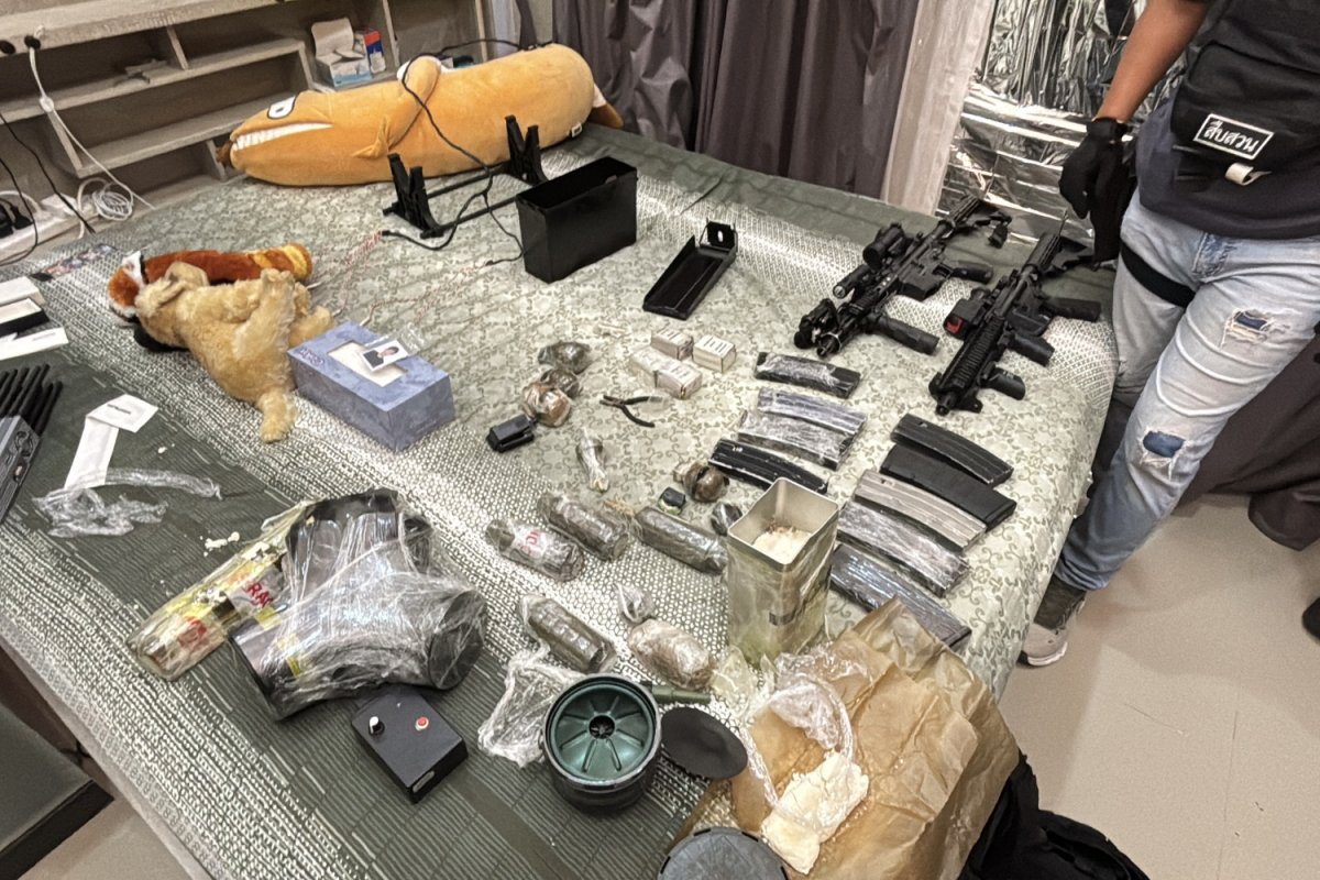 Three suspects held in Pattaya home arsenal case