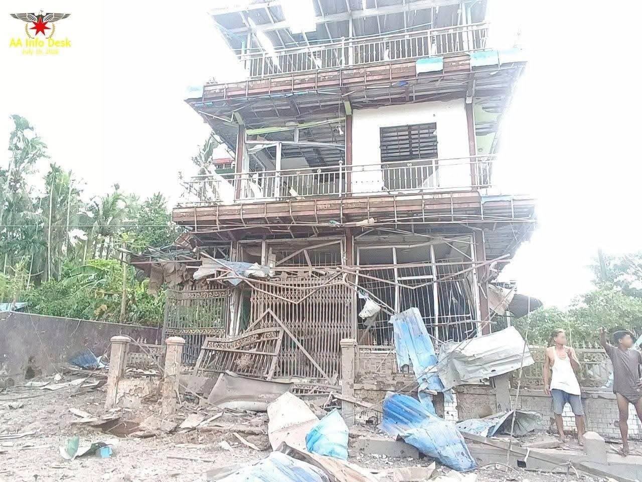Military airstrikes on 3 townships in Rakhine on Martyrs' Day kill 5 civilians, injure 27 including monks