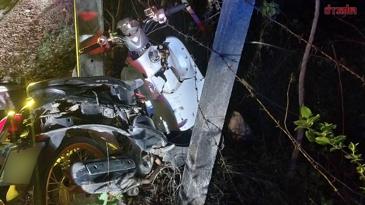 46-Year-Old Man Dies After Motorcycle Crashes into Utility Pole in Lampang