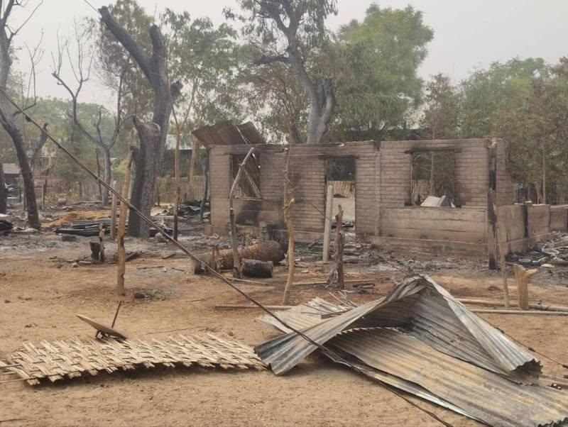 Around 50 civilians, including those burned alive, found dead and abandoned by the military in Myaing