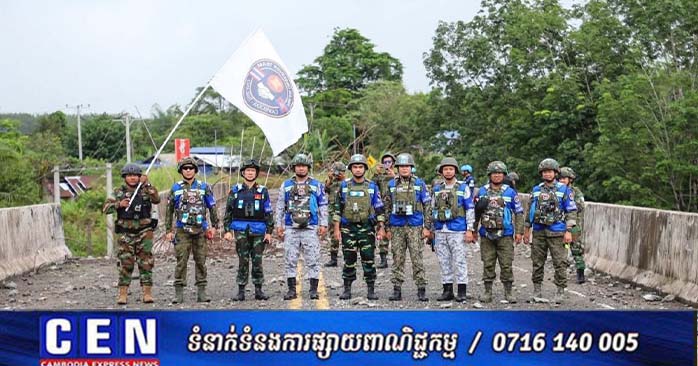 カンボジア・タイ国境の橋梁損害、ASEAN監視団が現地調査