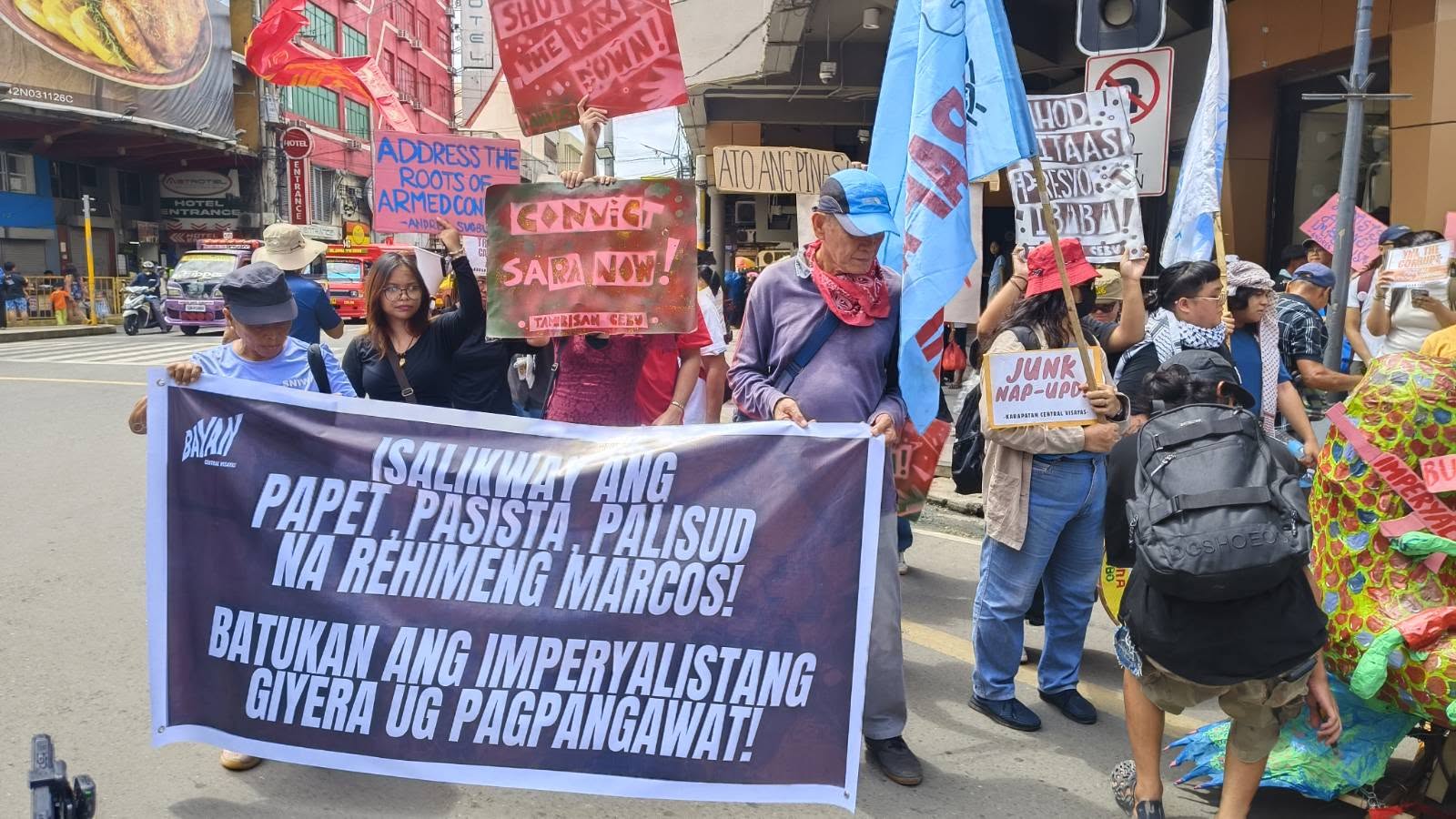 Progressive groups protest in Cebu during Marcos' SONA