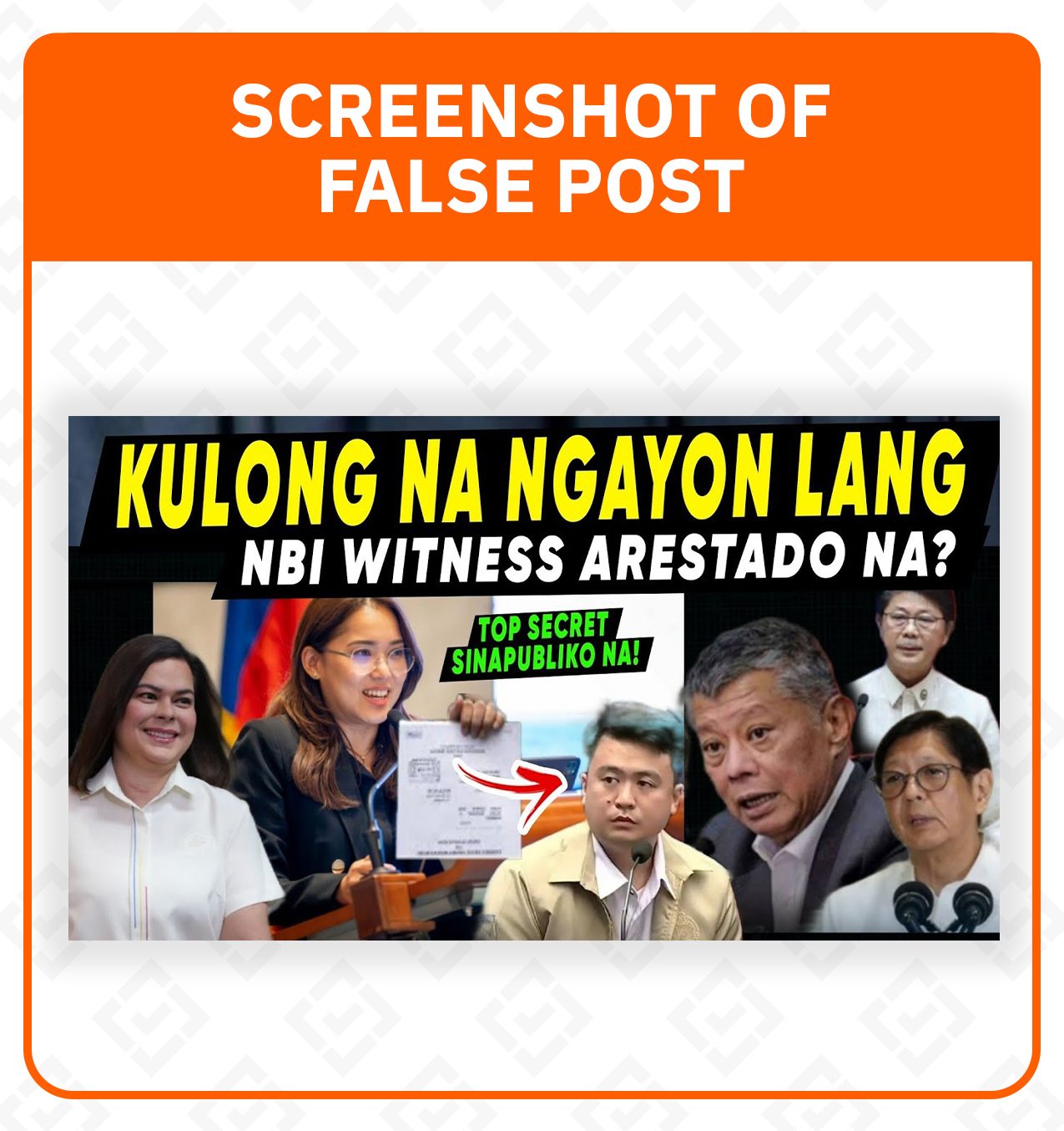 FACT CHECK: False claim of NBI agent's arrest after VP Sara trial testimony debunked