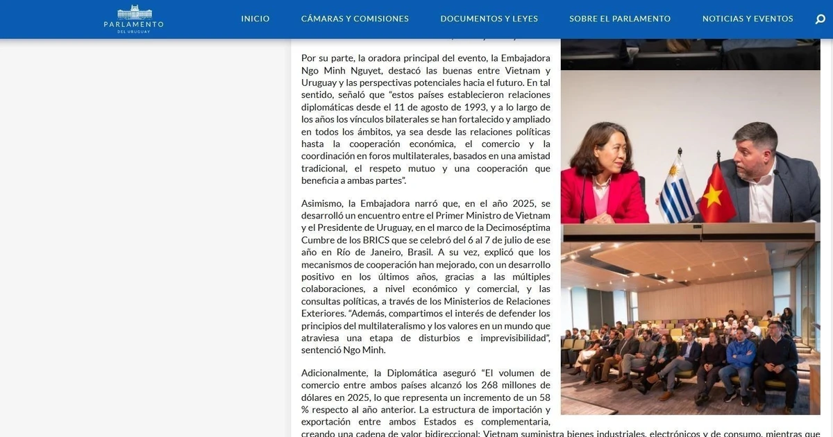 Vietnam, Uruguay Boost Inter-Parliamentary Ties, Deepen Multifaceted Relations