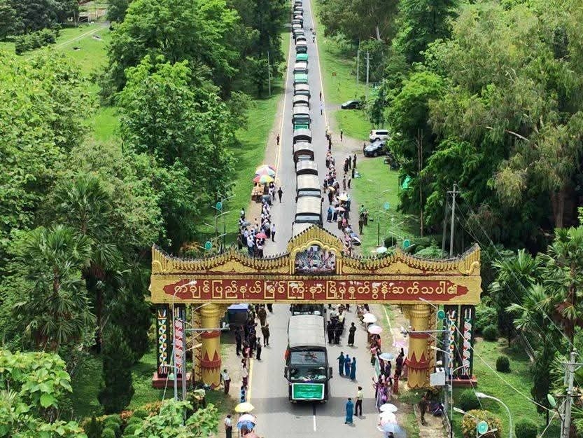 Over 200 military vehicles including armored vehicles of the junta convoy attacked en route but entered Myitkyina