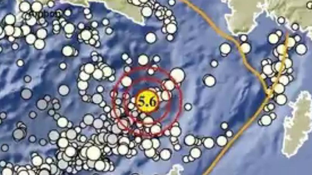 南東モルッカ沖でM5.6の地震発生、津波の恐れなし