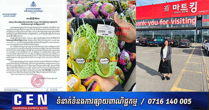 韓国市場で販売の「ロムドゥオル」マンゴー、カンボジア産と公式証明