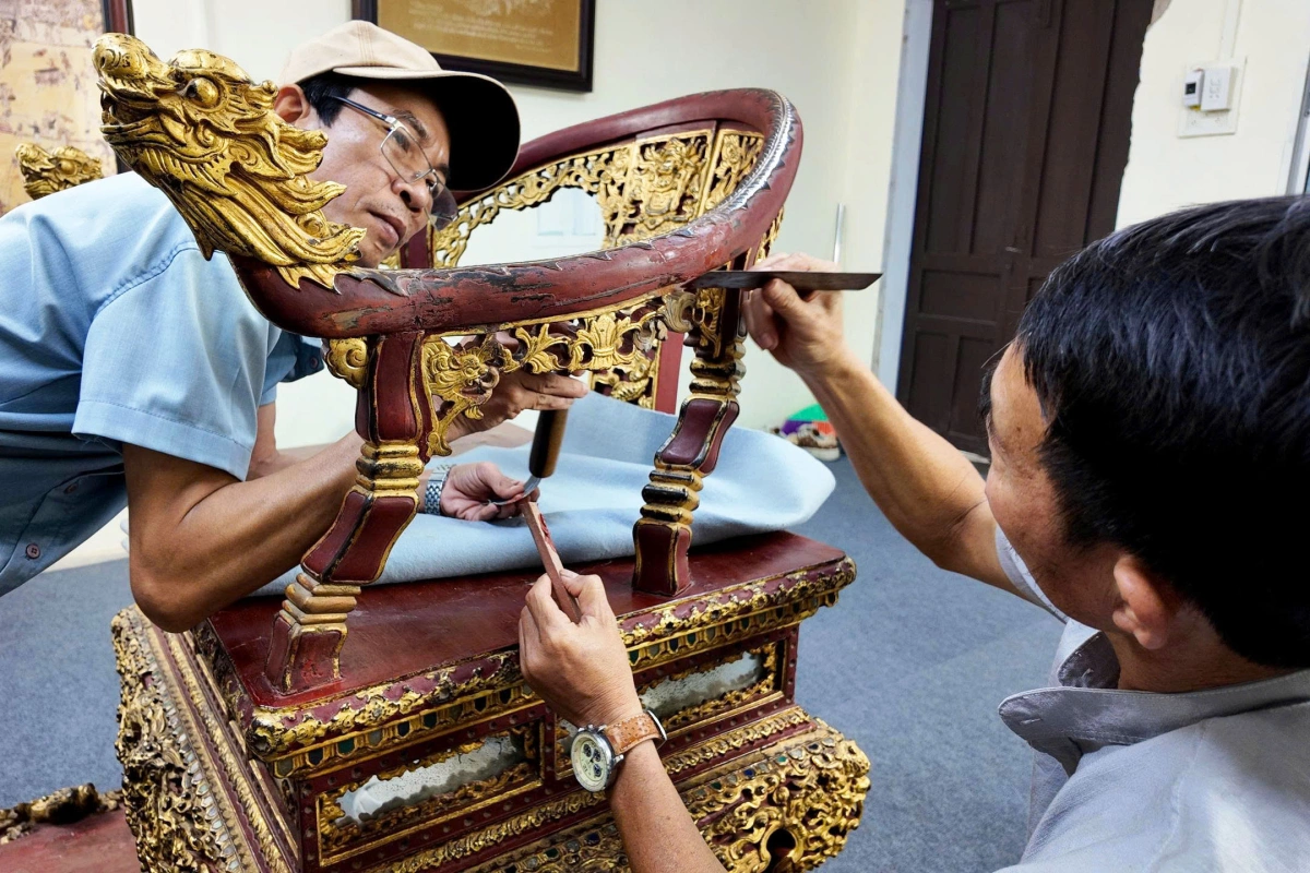ベトナム、阮朝の「黄金の玉座」修復完了 本物の金箔で往時の輝きを取り戻す