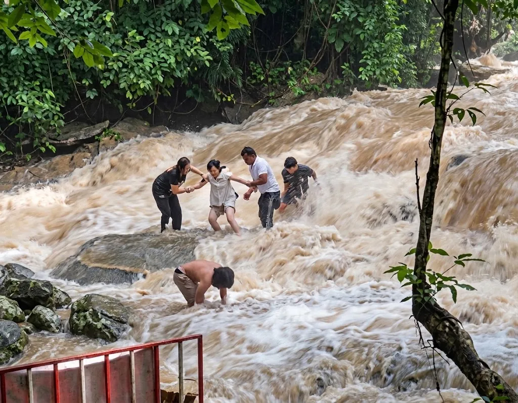 Tourist Swept Away by Flash Flood at Chiang Mai Waterfall