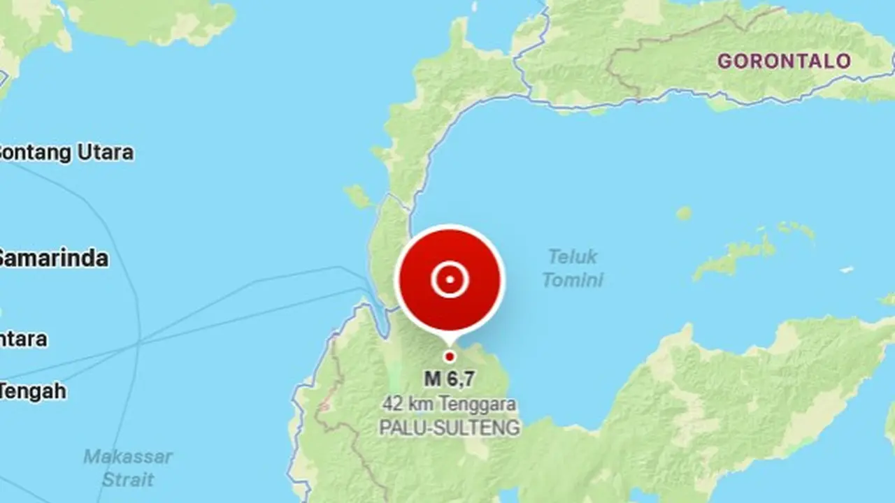 インドネシア・中部スラウェシ州パル近郊でM6.7の地震発生、津波の心配なし