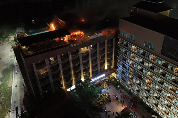 Pattaya Hotel Fire Injures Four, Guests Relocated
