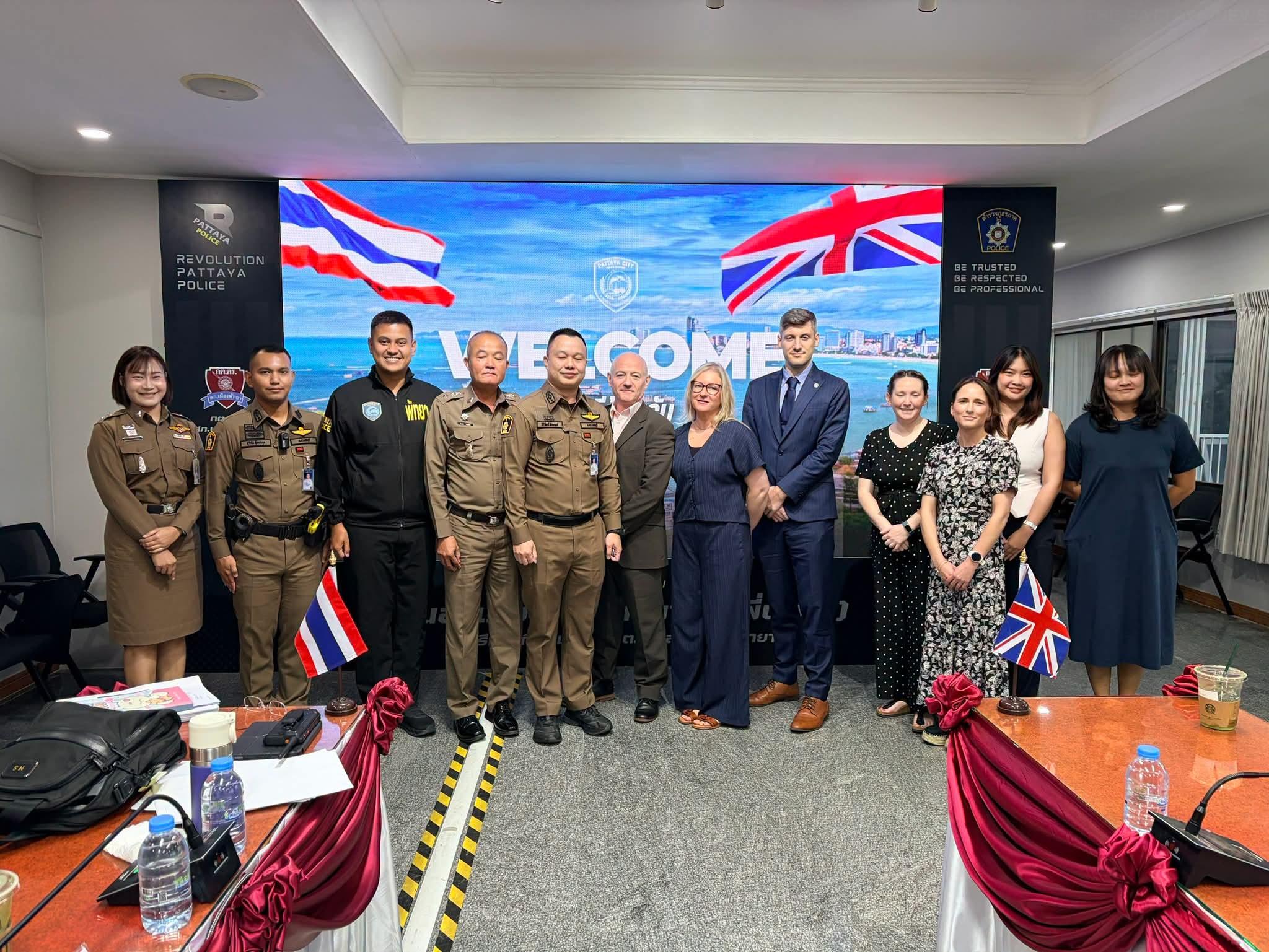 Pattaya Police Brief British Embassy on Tourist Safety Measures