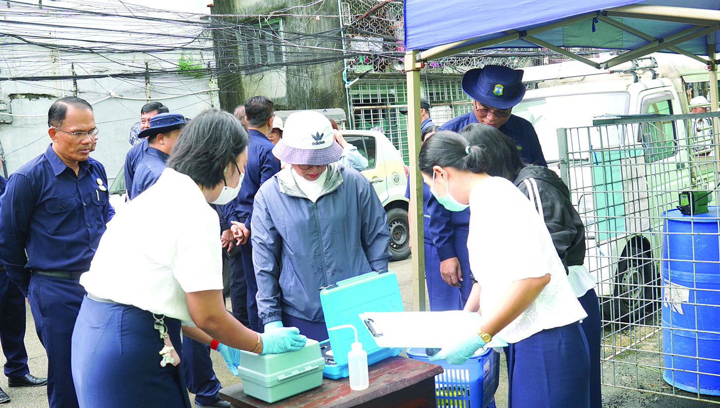 Chlorine booster dosing work being carried out in eight townships in Yangon City to prevent diarrhea disease