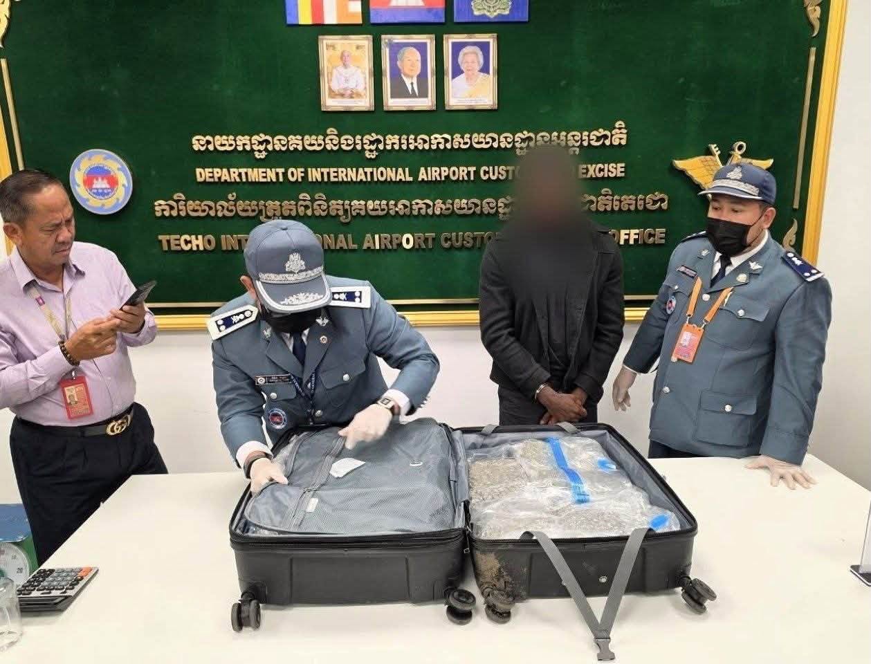 Two Foreign Travelers Apprehended at Phnom Penh Airport for Attempted Marijuana Smuggling