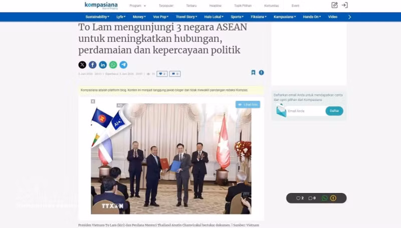 ベトナム最高指導者、ASEAN3カ国訪問で地域協力強化を演出