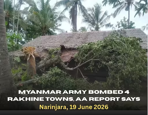 ミャンマー軍、ラカイン州4都市を爆撃、アラカン軍が報告