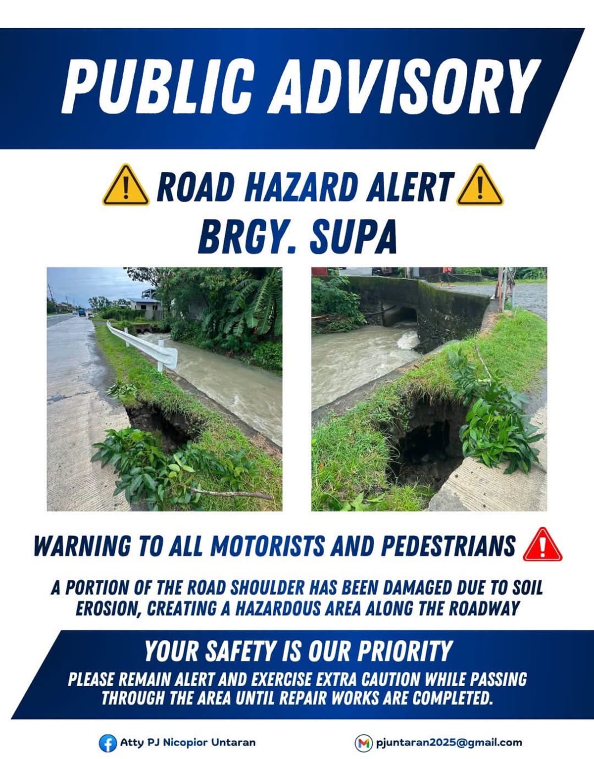 Motorists Warned of Landslides, Flooding on Iloilo-Antique Roads